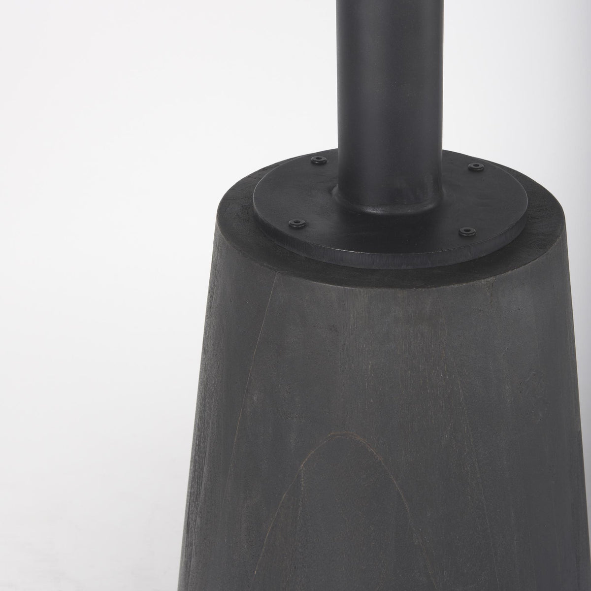 Mercana Maxwell 32" Round Black-Brown Wood w/ Black Metal Pedestal Bistro Table