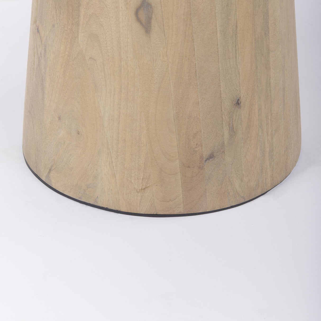 Mercana Maxwell 32" Round White Marble Tabletop w/ Blonde Wood & Black Metal Accent Pedestal Bistro Table