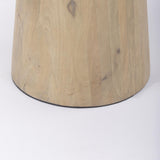 Mercana Maxwell 32" Round White Marble Tabletop w/ Blonde Wood & Black Metal Accent Pedestal Bistro Table