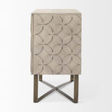 Mercana Excelsior 36.0L x 18.0W x 32.5H Light Brown Wood Gold Iron Base Accent Cabinet