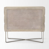 Mercana Excelsior 36.0L x 18.0W x 32.5H Light Brown Wood Gold Iron Base Accent Cabinet