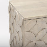 Mercana Excelsior 36.0L x 18.0W x 32.5H Light Brown Wood Gold Iron Base Accent Cabinet