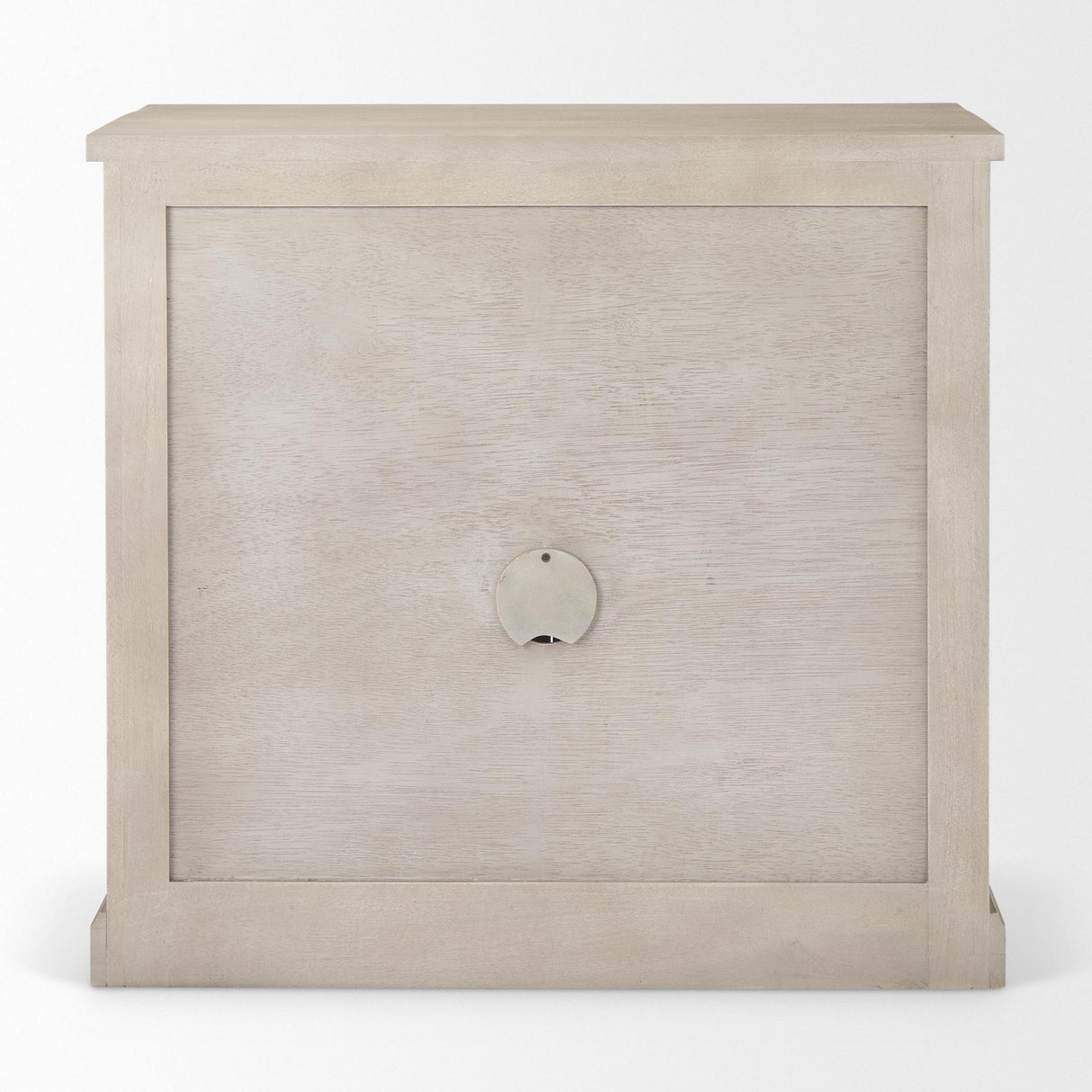 Mercana Braxton 33.5L x 18.5W x 31.5H Beige Wood W/Black Accents 2 Door Accent Cabinet