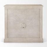 Mercana Braxton 33.5L x 18.5W x 31.5H Beige Wood W/Black Accents 2 Door Accent Cabinet