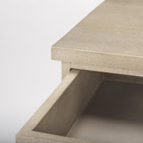 Mercana Braxton 33.5L x 18.5W x 31.5H Beige Wood W/Black Accents 2 Door Accent Cabinet