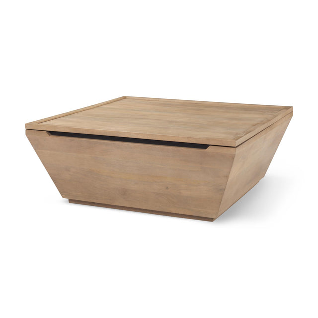 Mercana Wyatt 41.0L x 41.0W x 16.0H Brown Wood Angular Coffee Table