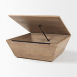 Mercana Wyatt 41.0L x 41.0W x 16.0H Brown Wood Angular Coffee Table
