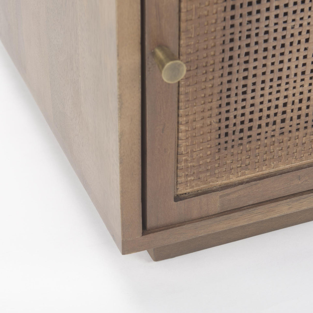 Mercana Grier Medium Brown Wood w/ Cane End Table