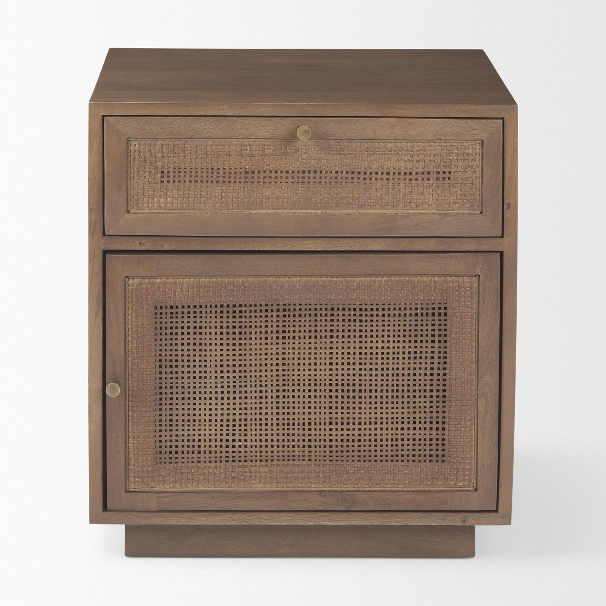 Mercana Grier Medium Brown Wood w/ Cane End Table