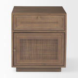 Mercana Grier Medium Brown Wood w/ Cane End Table