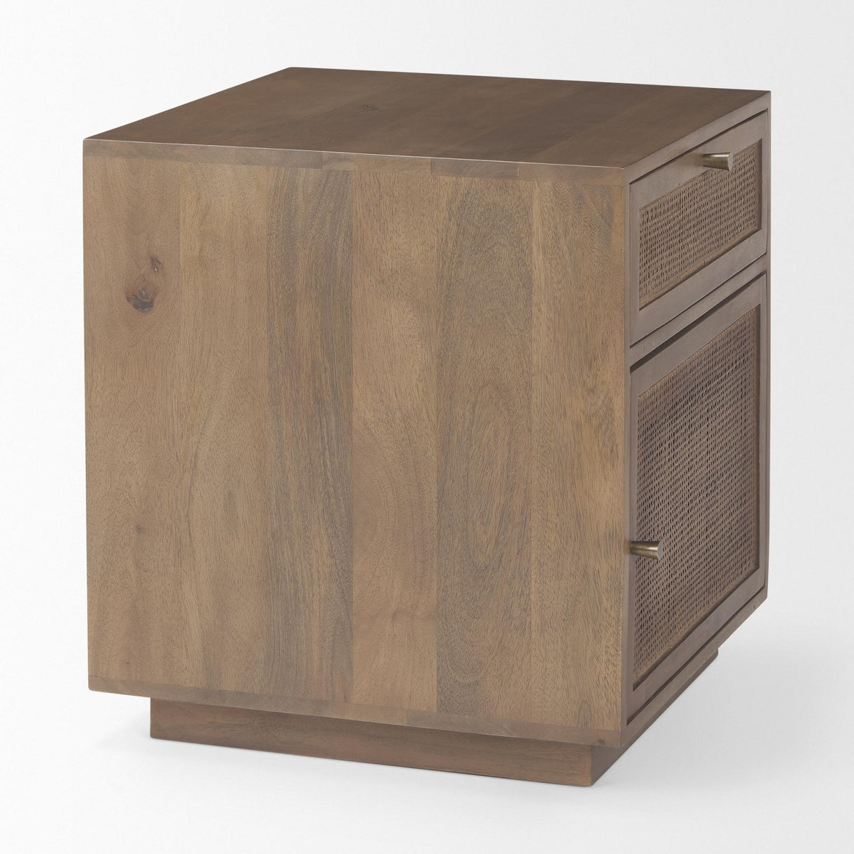 Mercana Grier Medium Brown Wood w/ Cane End Table