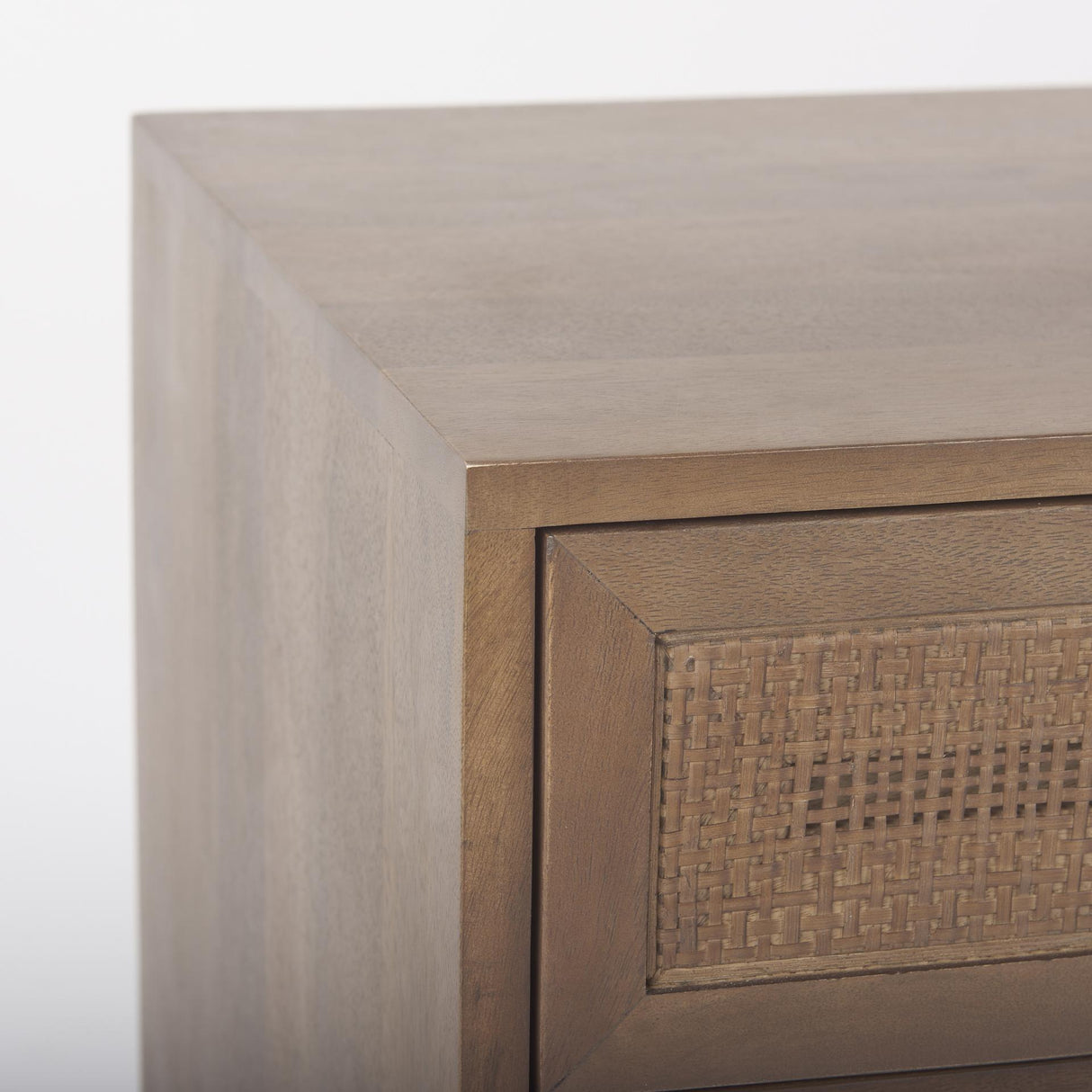 Mercana Grier Medium Brown Wood w/ Cane End Table