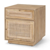 Mercana Grier Light Brown Wood w/ Cane Accent Table