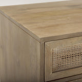 Mercana Grier Light Brown Wood w/ Cane End Table