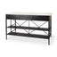 Mercana Amika White Marble Top Black Metal Base Kitchen Island
