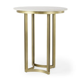 Mercana Tanner Marble & Gold Metal Bistro Table