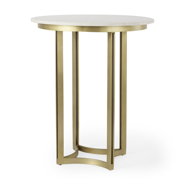 Mercana Tanner Marble & Gold Metal Bistro Table