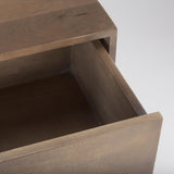 Mercana Astrid 36L x 17W x 30.3H Medium Brown Solid Wood 3 Drawer Cabinet