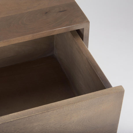 Mercana Astrid 36L x 17W x 30.3H Medium Brown Solid Wood 3 Drawer Cabinet