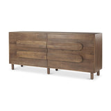 Mercana Astrid 71L x 17W x 30.3H Medium Brown Solid Wood 6 Drawer Sideboard