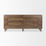 Mercana Astrid 71L x 17W x 30.3H Medium Brown Solid Wood 6 Drawer Sideboard