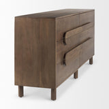 Mercana Astrid 71L x 17W x 30.3H Medium Brown Solid Wood 6 Drawer Sideboard