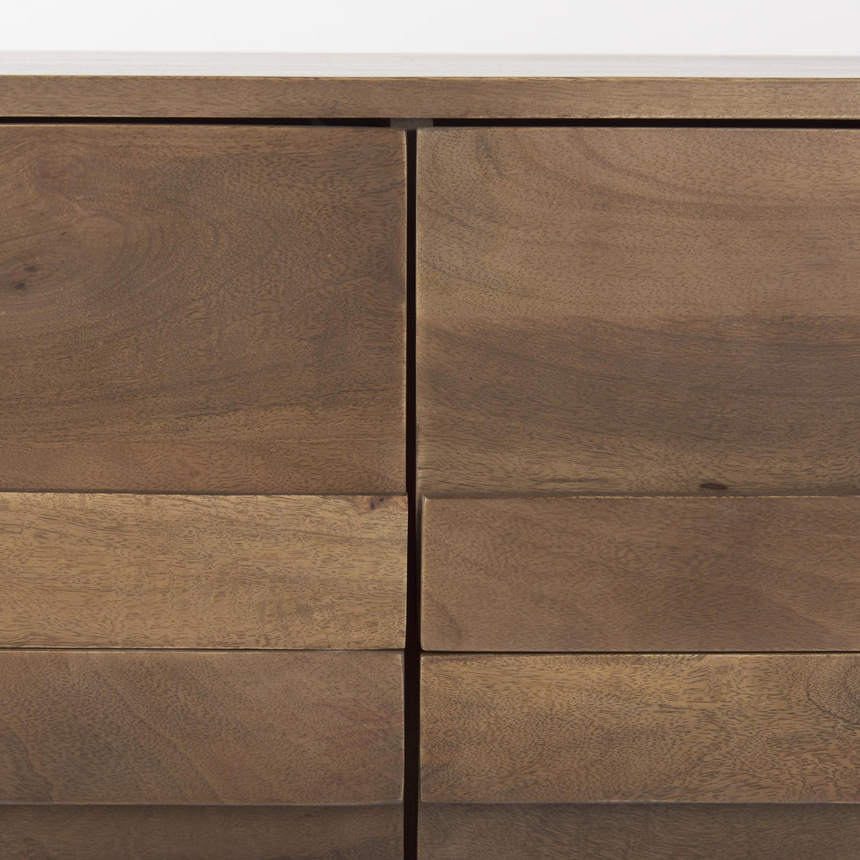 Mercana Astrid 71L x 17W x 30.3H Medium Brown Solid Wood 6 Drawer Sideboard