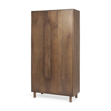 Mercana Astrid 36.0L x 17.0W x 70.0H Medium Brown Solid Wood Armoire