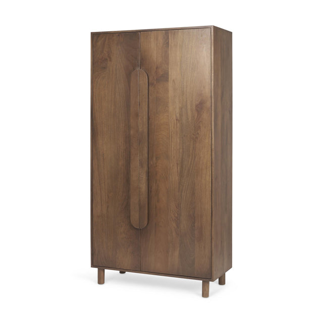Mercana Astrid 36.0L x 17.0W x 70.0H Medium Brown Solid Wood Armoire