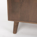 Mercana Lillie Medium Brown Wood 4 Door Tray Top Sideboard