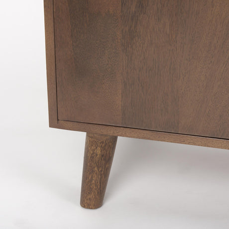 Mercana Lillie Medium Brown Wood 4 Door Tray Top Sideboard