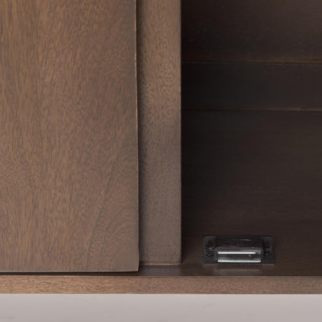 Mercana Lillie Medium Brown Wood 4 Door Tray Top Sideboard