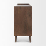 Mercana Lillie Medium Brown Wood 4 Door Tray Top Sideboard