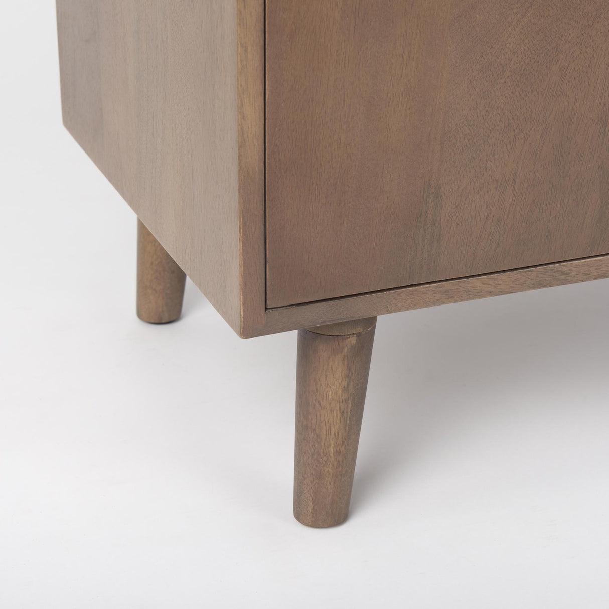 Mercana Lillie 36.0L x 16.0W x 32.0H Medium Brown Wood 2 Door Tray Top Accent Cabinet