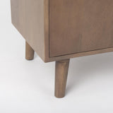 Mercana Lillie 36.0L x 16.0W x 32.0H Medium Brown Wood 2 Door Tray Top Accent Cabinet