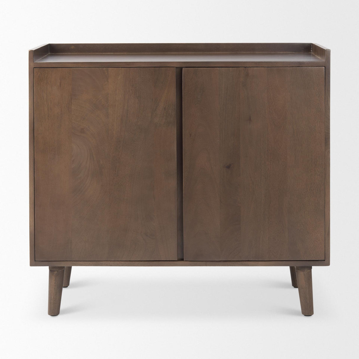 Mercana Lillie 36.0L x 16.0W x 32.0H Medium Brown Wood 2 Door Tray Top Accent Cabinet