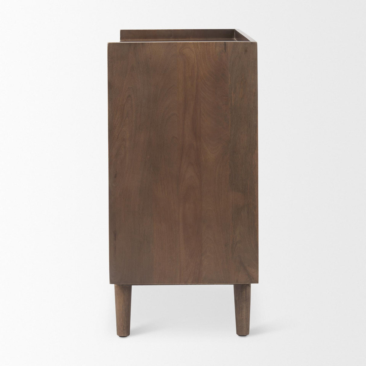 Mercana Lillie 36.0L x 16.0W x 32.0H Medium Brown Wood 2 Door Tray Top Accent Cabinet