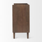 Mercana Lillie 36.0L x 16.0W x 32.0H Medium Brown Wood 2 Door Tray Top Accent Cabinet