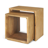 Mercana Alanna 22.0L x 15.0W x 22.0H Set of 2 Brown Wood Nesting Accent Tables