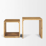 Mercana Alanna 22.0L x 15.0W x 22.0H Set of 2 Brown Wood Nesting Accent Tables
