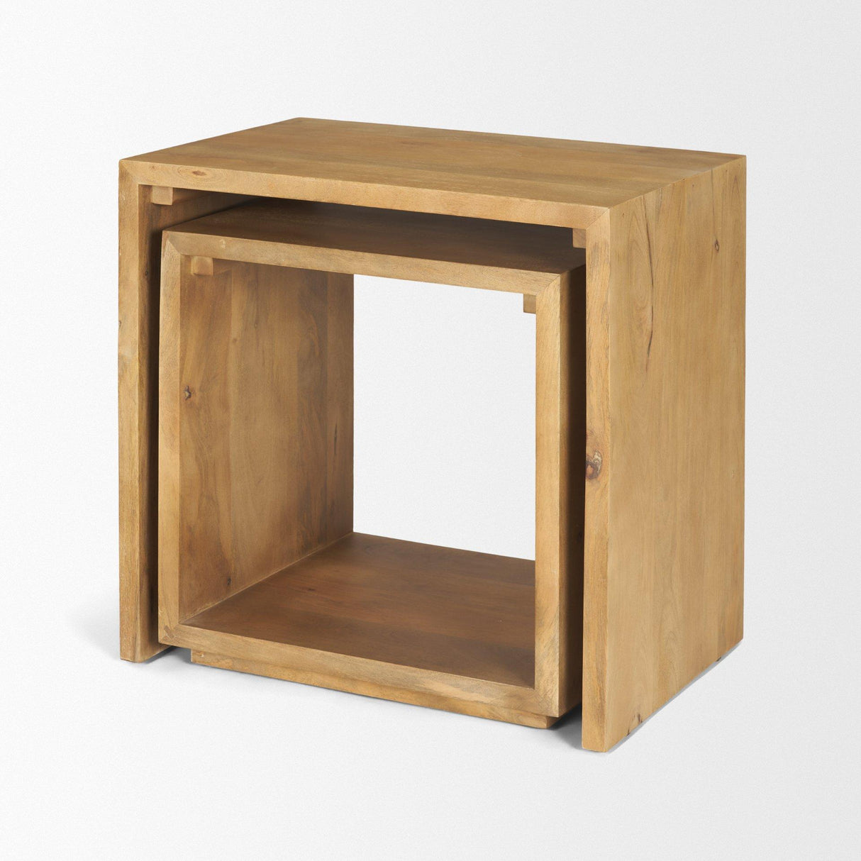 Mercana Alanna 22.0L x 15.0W x 22.0H Set of 2 Brown Wood Nesting Accent Tables