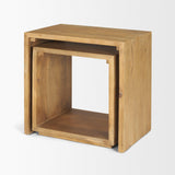 Mercana Alanna 22.0L x 15.0W x 22.0H Set of 2 Brown Wood Nesting Accent Tables