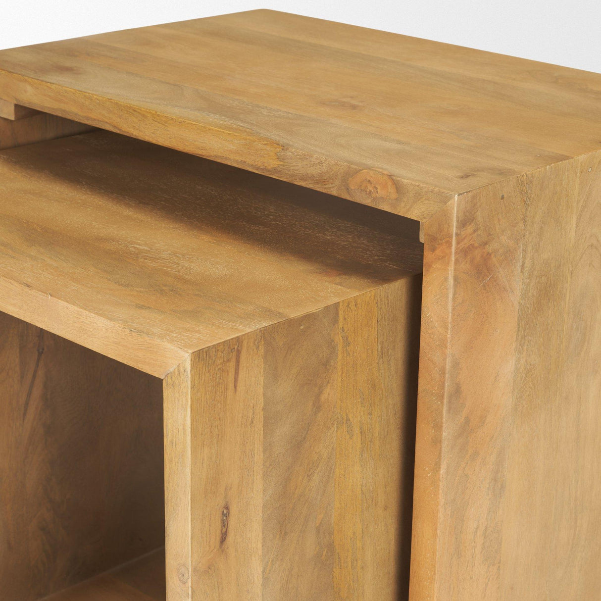 Mercana Alanna 22.0L x 15.0W x 22.0H Set of 2 Brown Wood Nesting Accent Tables