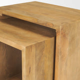 Mercana Alanna 22.0L x 15.0W x 22.0H Set of 2 Brown Wood Nesting Accent Tables