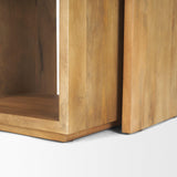 Mercana Alanna 22.0L x 15.0W x 22.0H Set of 2 Brown Wood Nesting Accent Tables