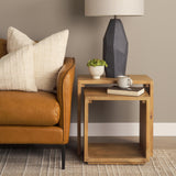 Mercana Alanna 22.0L x 15.0W x 22.0H Set of 2 Brown Wood Nesting Accent Tables