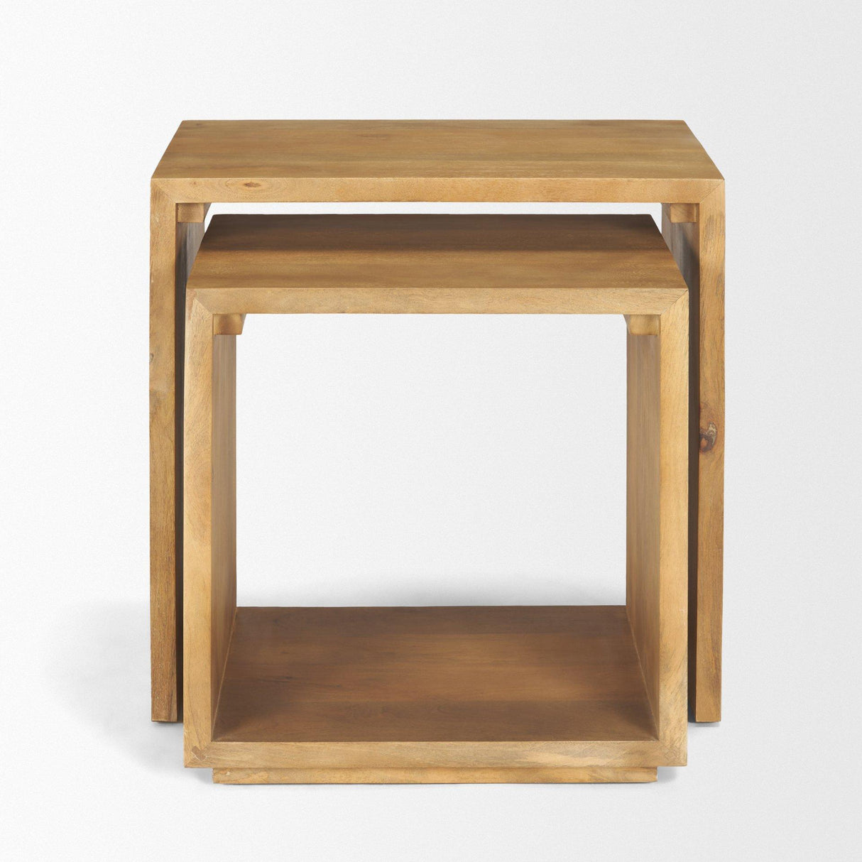 Mercana Alanna 22.0L x 15.0W x 22.0H Set of 2 Brown Wood Nesting Accent Tables