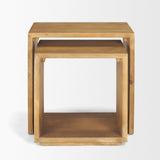 Mercana Alanna 22.0L x 15.0W x 22.0H Set of 2 Brown Wood Nesting Accent Tables