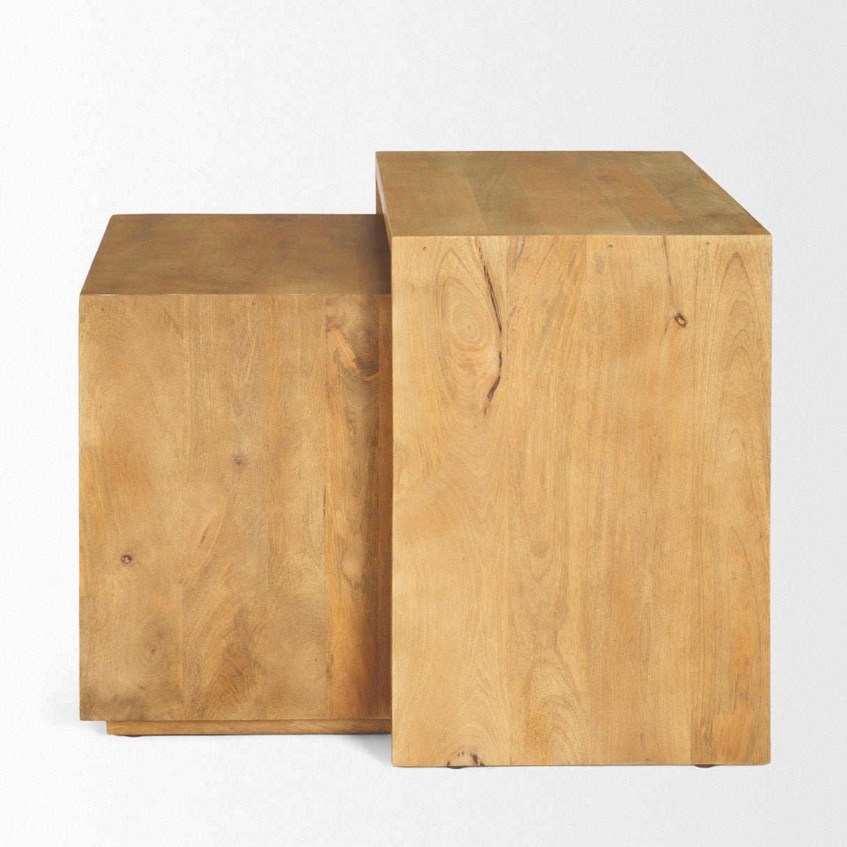 Mercana Alanna 22.0L x 15.0W x 22.0H Set of 2 Brown Wood Nesting Accent Tables