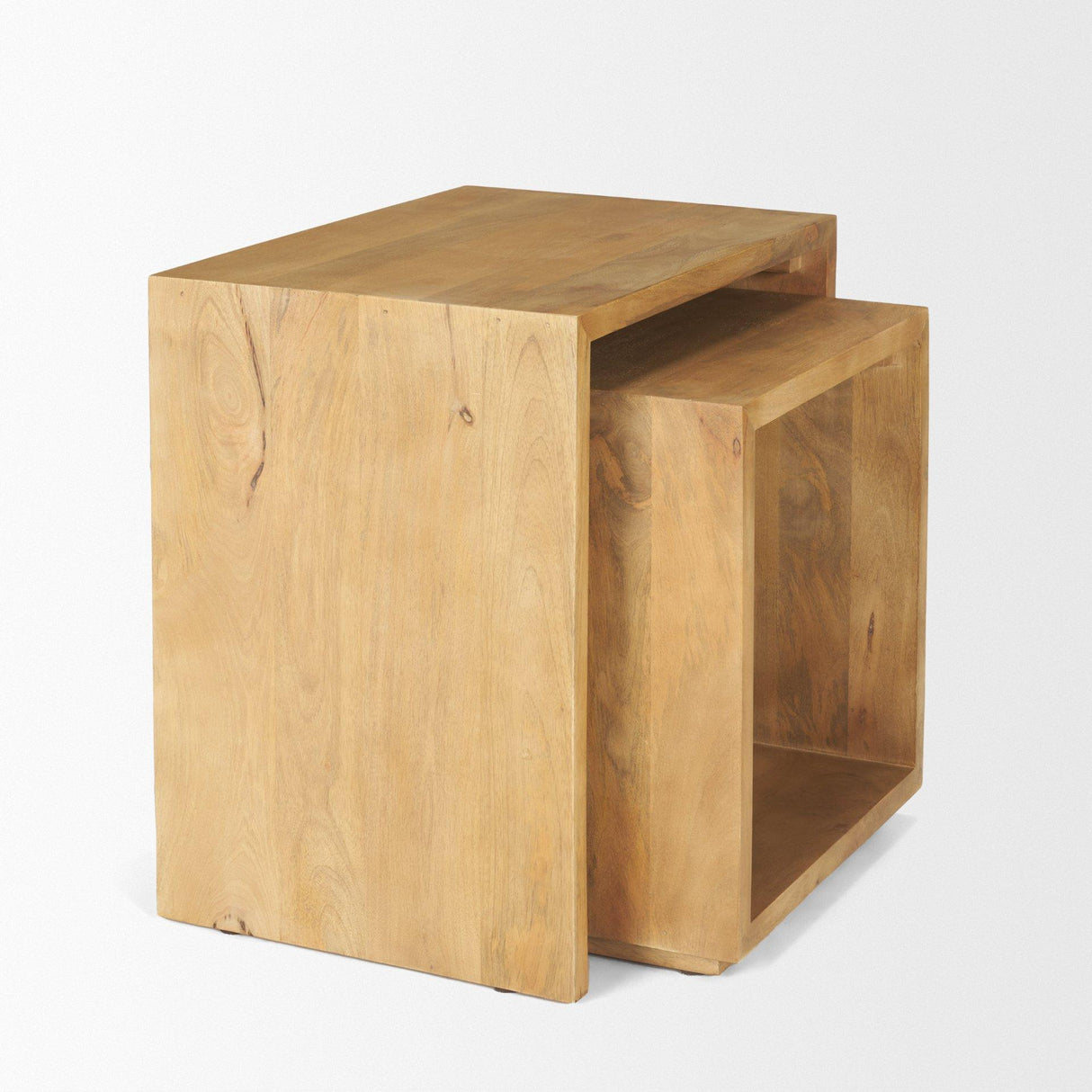 Mercana Alanna 22.0L x 15.0W x 22.0H Set of 2 Brown Wood Nesting Accent Tables